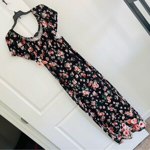 Vibe Sportswear Black Floral Maxi Sundress Size 1X
